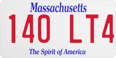 MA license plate 140LT4