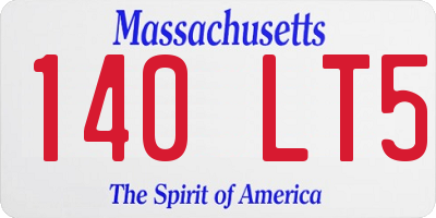 MA license plate 140LT5