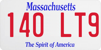 MA license plate 140LT9