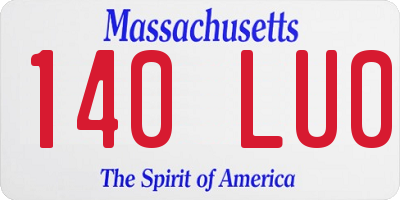 MA license plate 140LU0