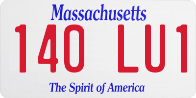 MA license plate 140LU1
