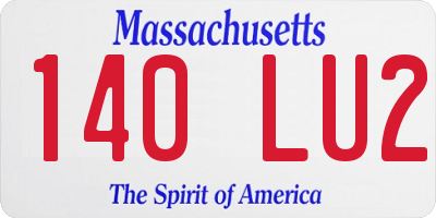 MA license plate 140LU2