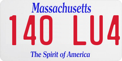 MA license plate 140LU4