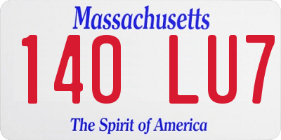 MA license plate 140LU7