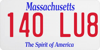 MA license plate 140LU8