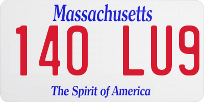 MA license plate 140LU9