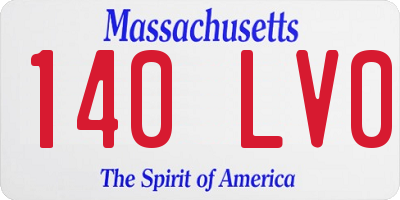 MA license plate 140LV0