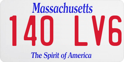 MA license plate 140LV6