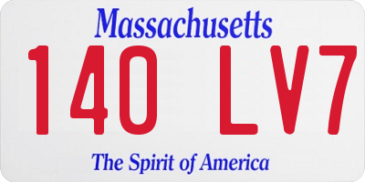 MA license plate 140LV7