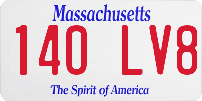 MA license plate 140LV8
