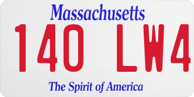 MA license plate 140LW4