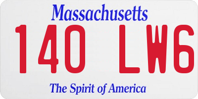 MA license plate 140LW6