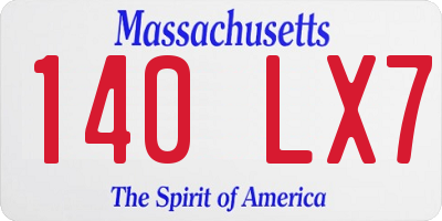 MA license plate 140LX7