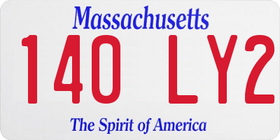MA license plate 140LY2