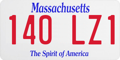 MA license plate 140LZ1