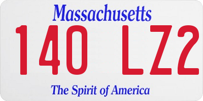 MA license plate 140LZ2