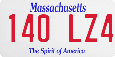 MA license plate 140LZ4