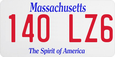 MA license plate 140LZ6