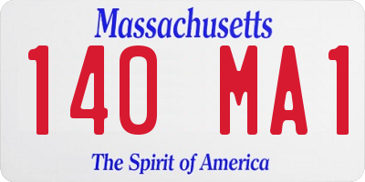MA license plate 140MA1