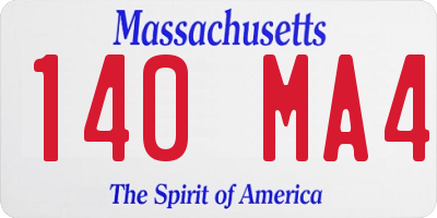 MA license plate 140MA4