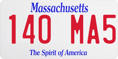 MA license plate 140MA5