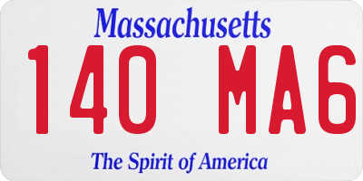 MA license plate 140MA6