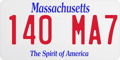 MA license plate 140MA7