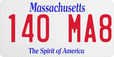 MA license plate 140MA8