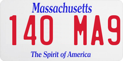MA license plate 140MA9