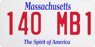 MA license plate 140MB1