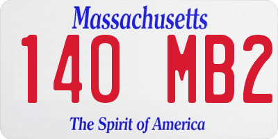 MA license plate 140MB2
