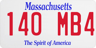 MA license plate 140MB4