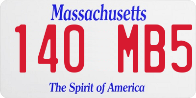 MA license plate 140MB5