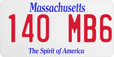 MA license plate 140MB6