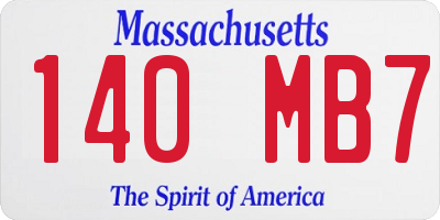 MA license plate 140MB7