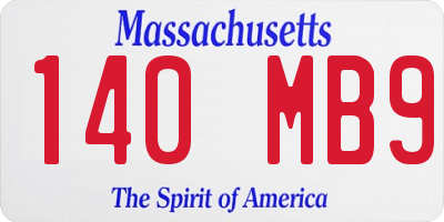 MA license plate 140MB9