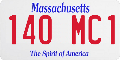 MA license plate 140MC1