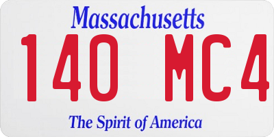 MA license plate 140MC4