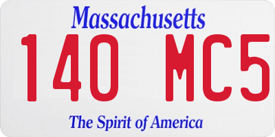MA license plate 140MC5