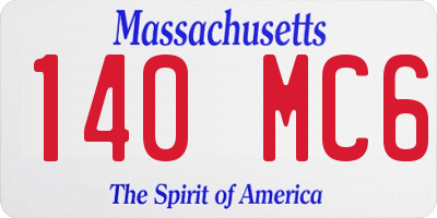 MA license plate 140MC6