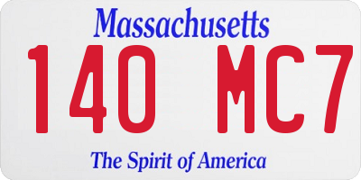 MA license plate 140MC7