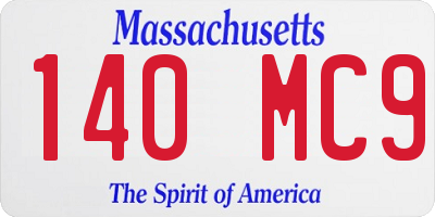 MA license plate 140MC9