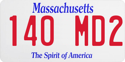 MA license plate 140MD2
