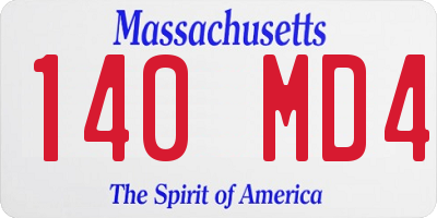 MA license plate 140MD4