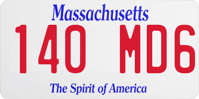 MA license plate 140MD6