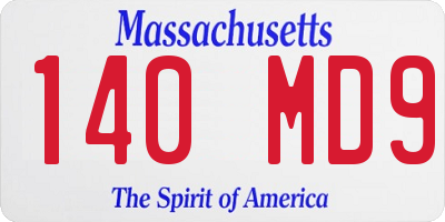 MA license plate 140MD9