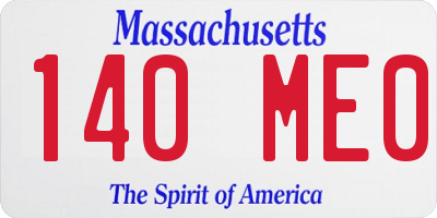 MA license plate 140ME0