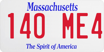 MA license plate 140ME4