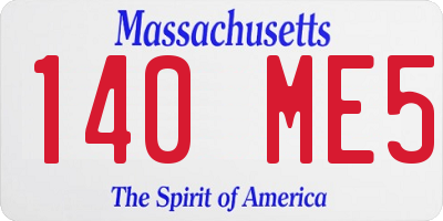 MA license plate 140ME5