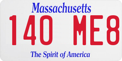 MA license plate 140ME8